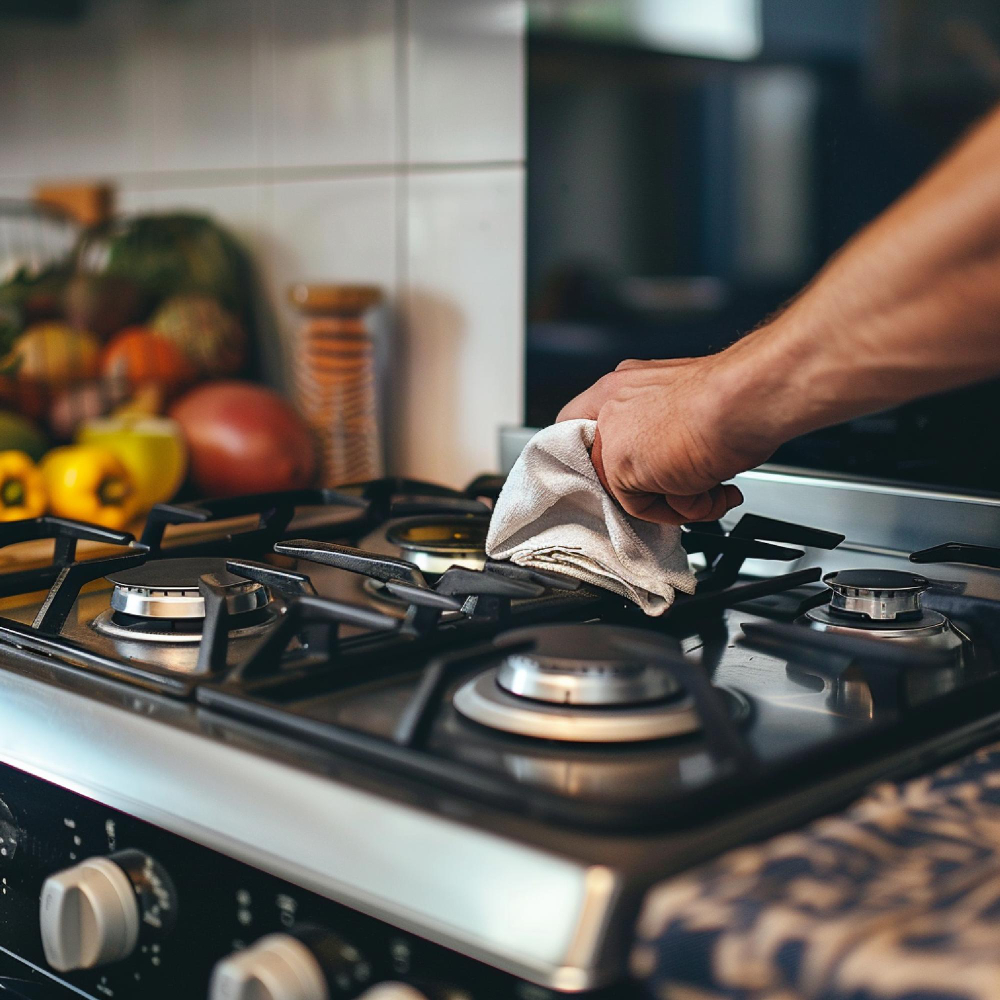 Professional stove top repair and deep cleaning service provided by Appliance Pro Dallas