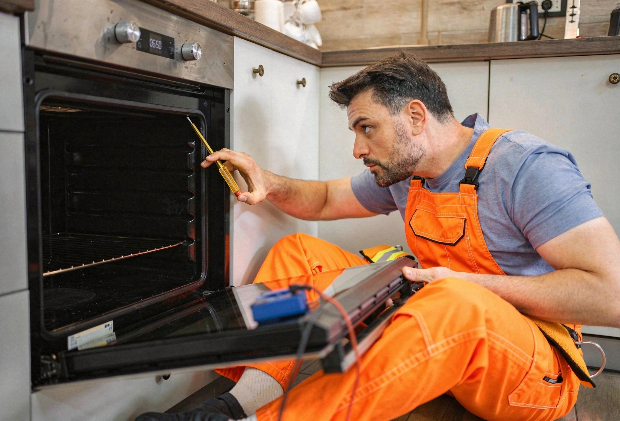 Gas stove repair technician in Dallas fixing burner and ignition issues